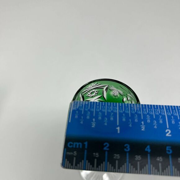 Nachtmann Traube Emerald Green Cordial 4.75” Cut To Clear Crystal Glass Set 2 - Picture 11 of 16